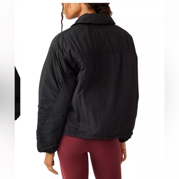 Free People: Off The Bleachers Coaches Jacket - Black NWOT Large - Picture 2 of 13